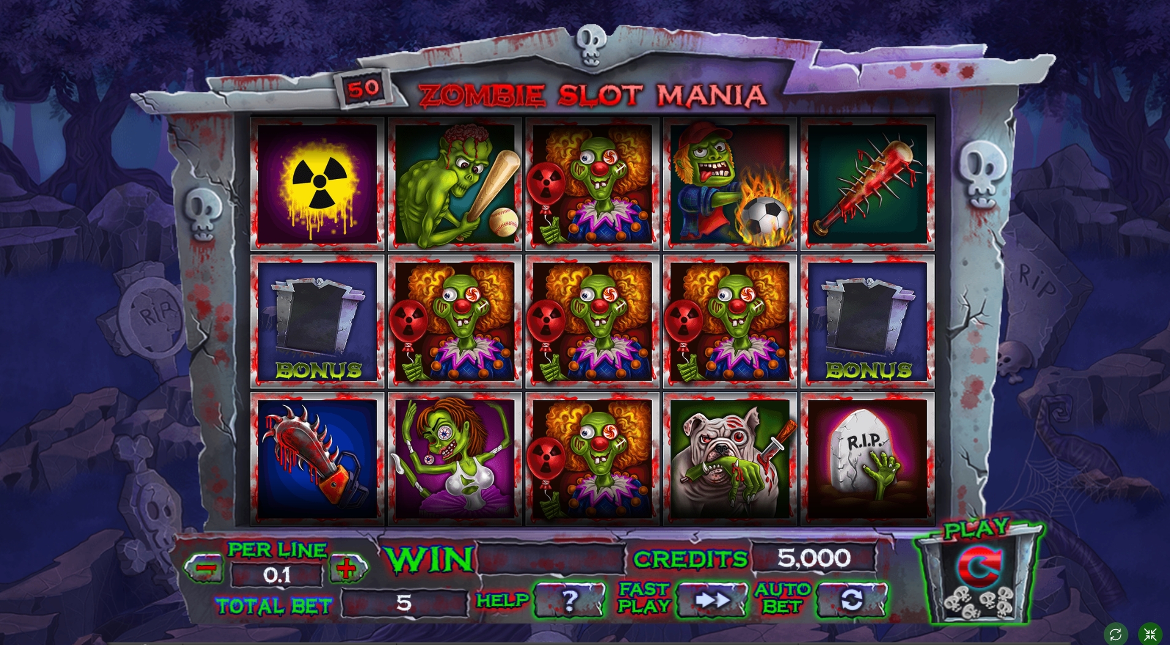 Reels in Zombie slot mania Slot Game by Spinomenal