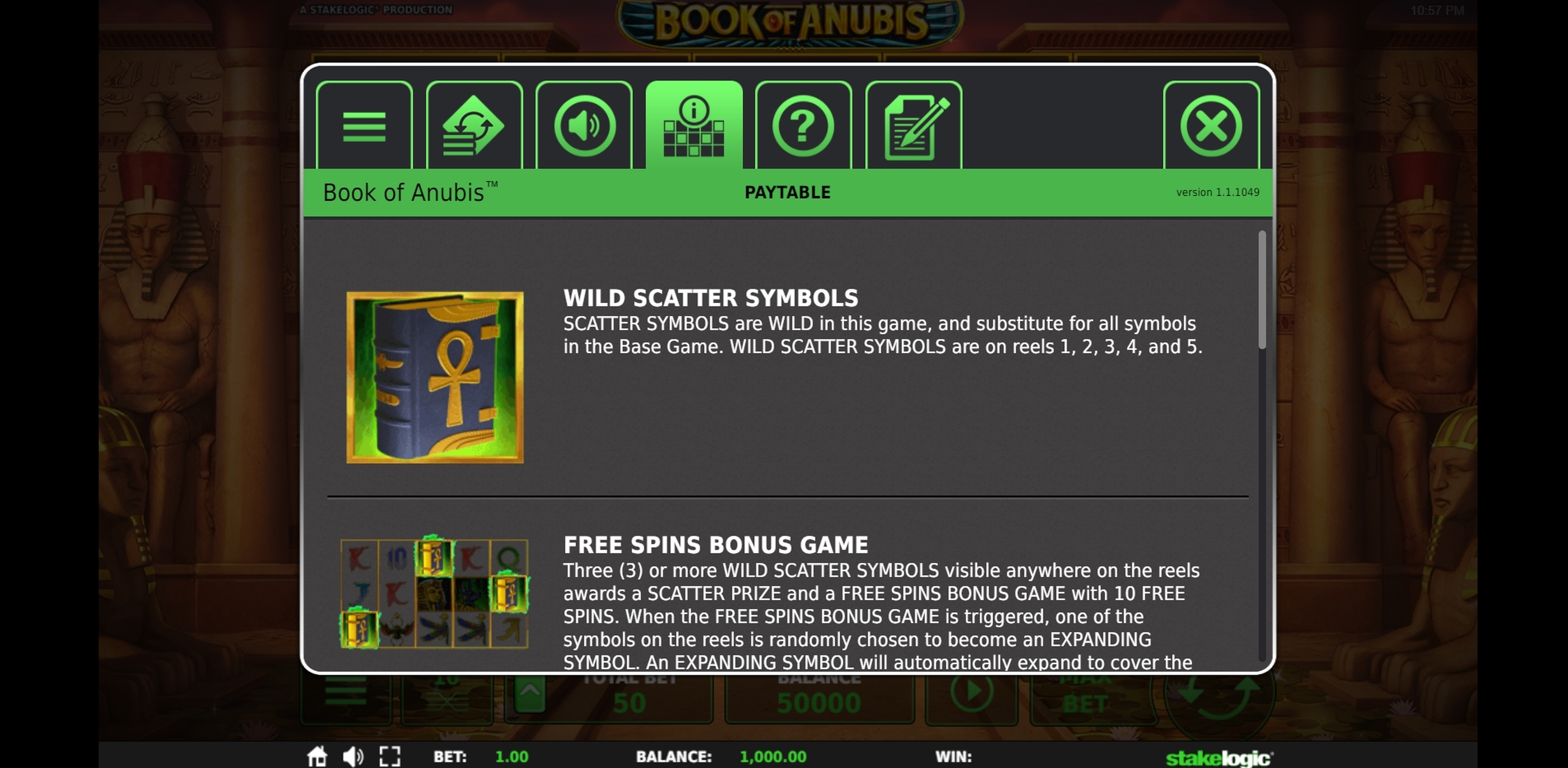 Info of Book of Anubis Slot Game by Stakelogic