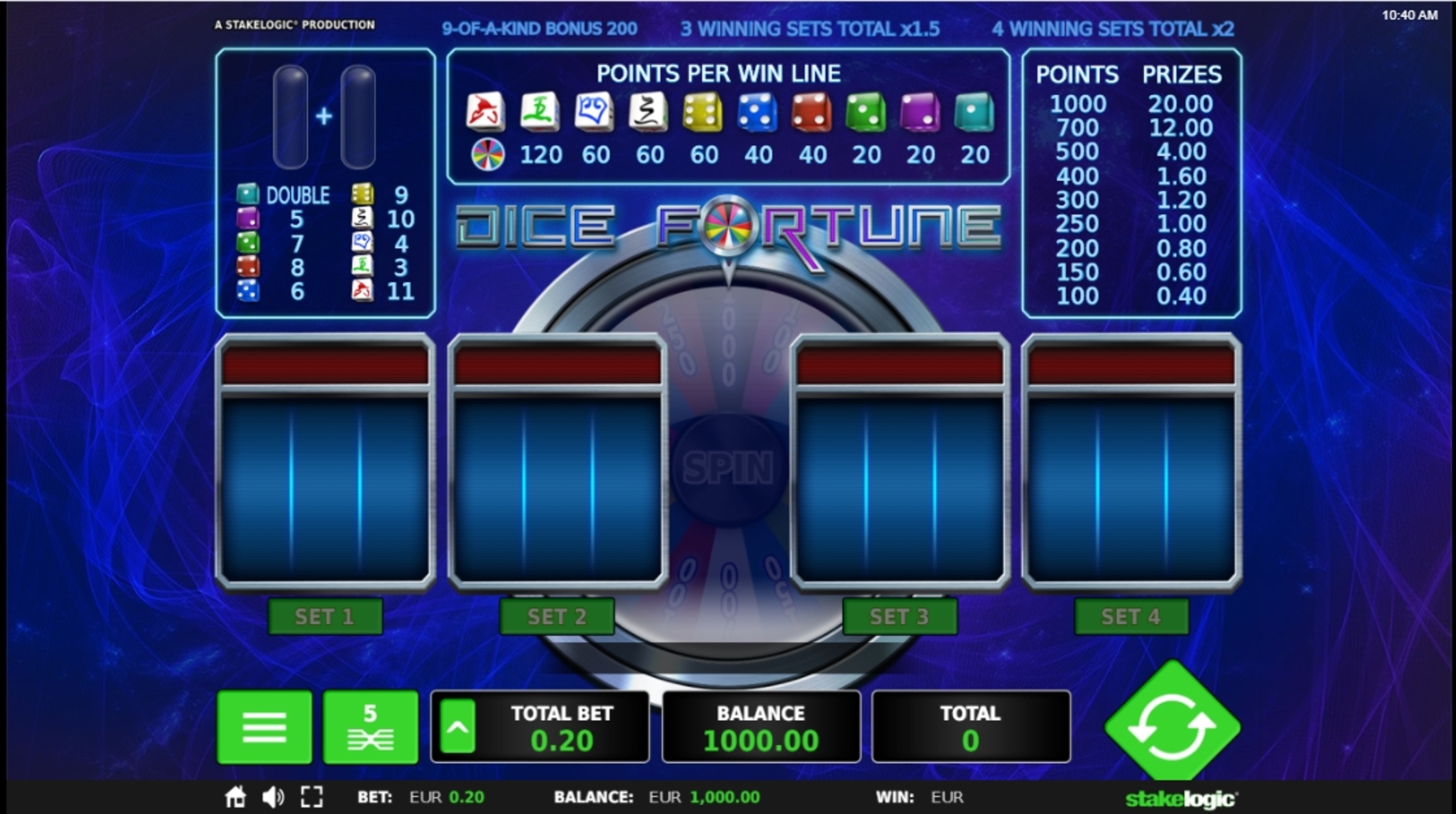 Reels in Dice Fortune Slot Game by Stakelogic