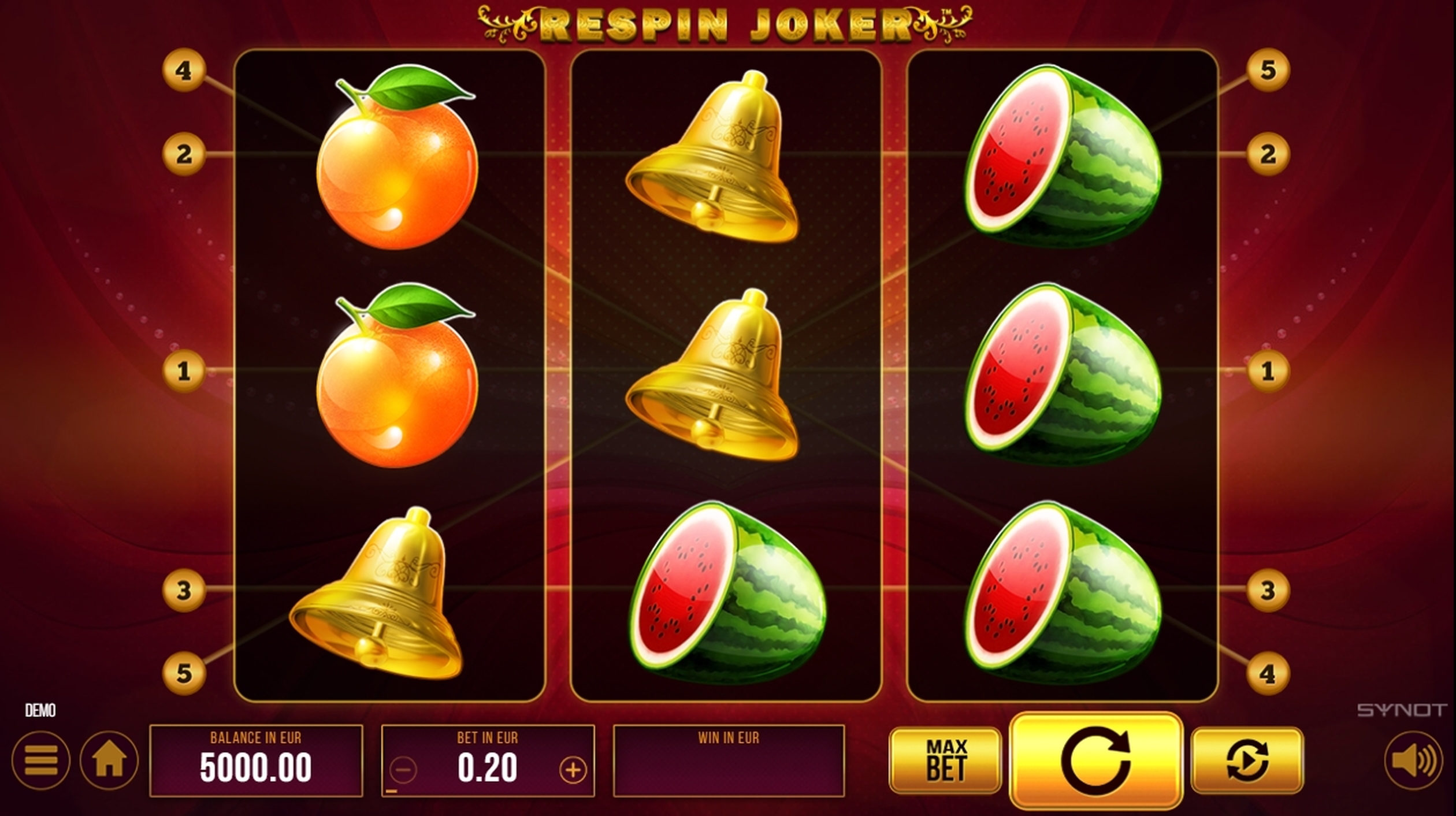 Reels in Respin Joker Slot Game by Synot Games