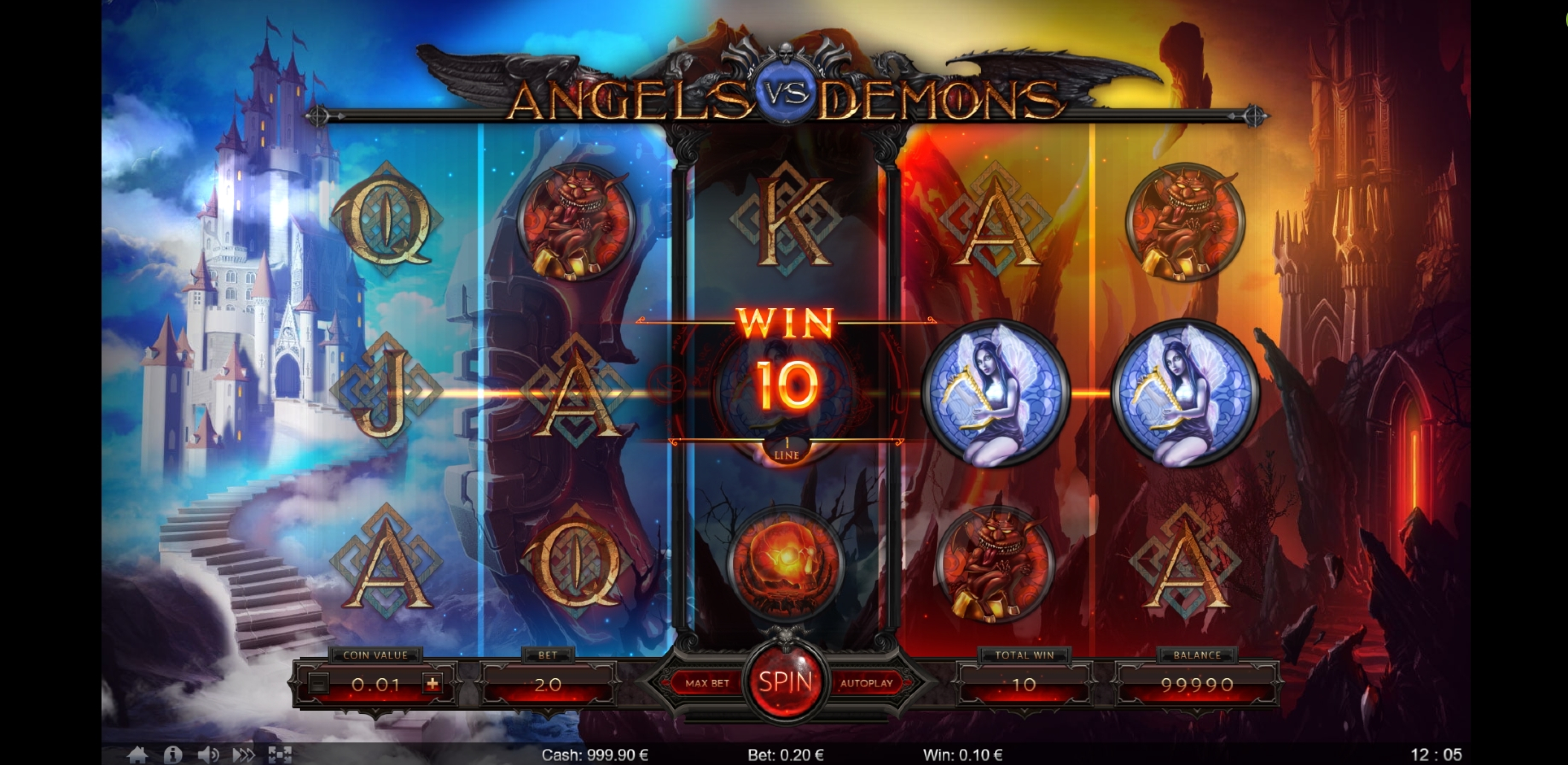 Win Money in Angels vs Demons Free Slot Game by Thunderspin