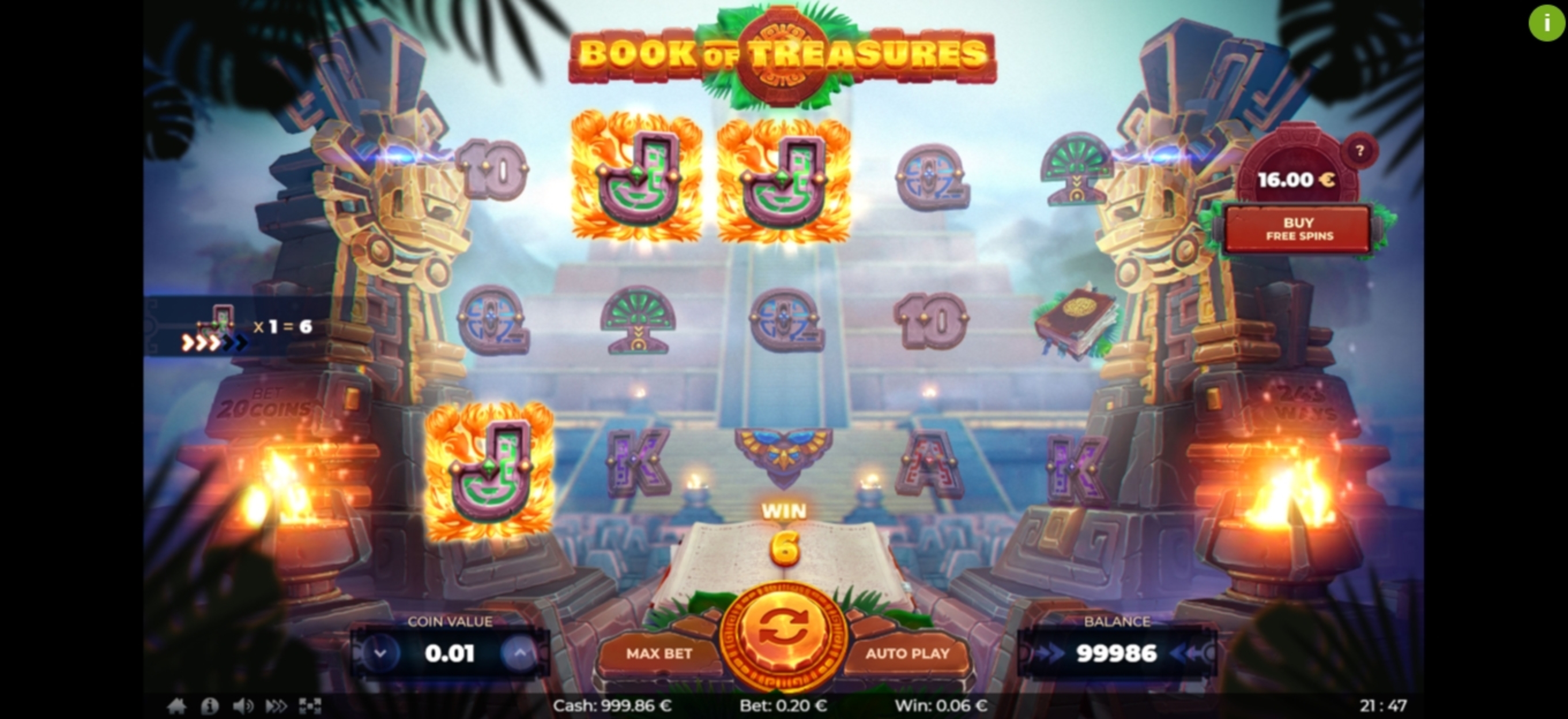 Win Money in Book of Treasures	 Free Slot Game by Thunderspin