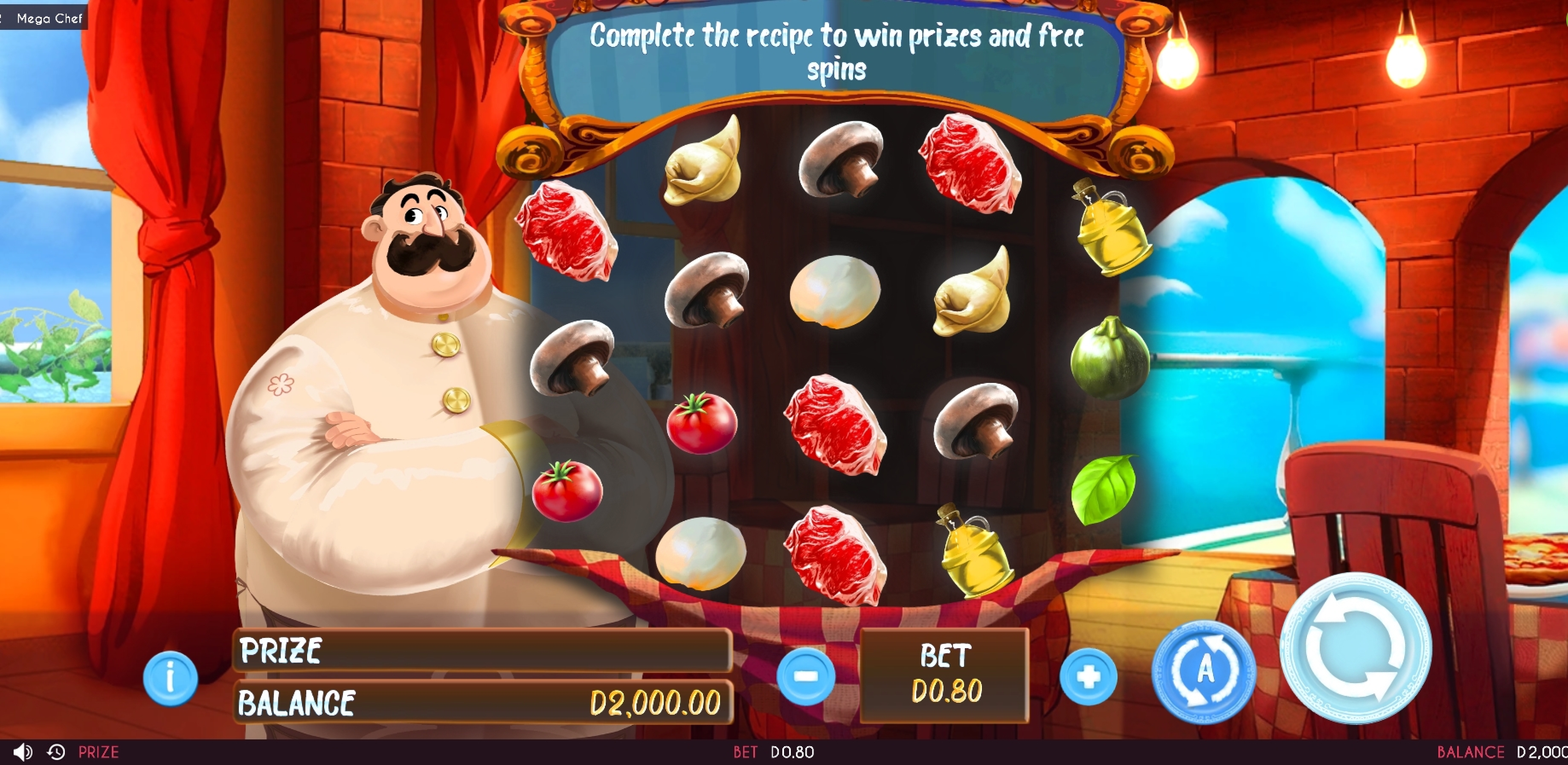 Reels in Mega Chef Slot Game by Triple Cherry