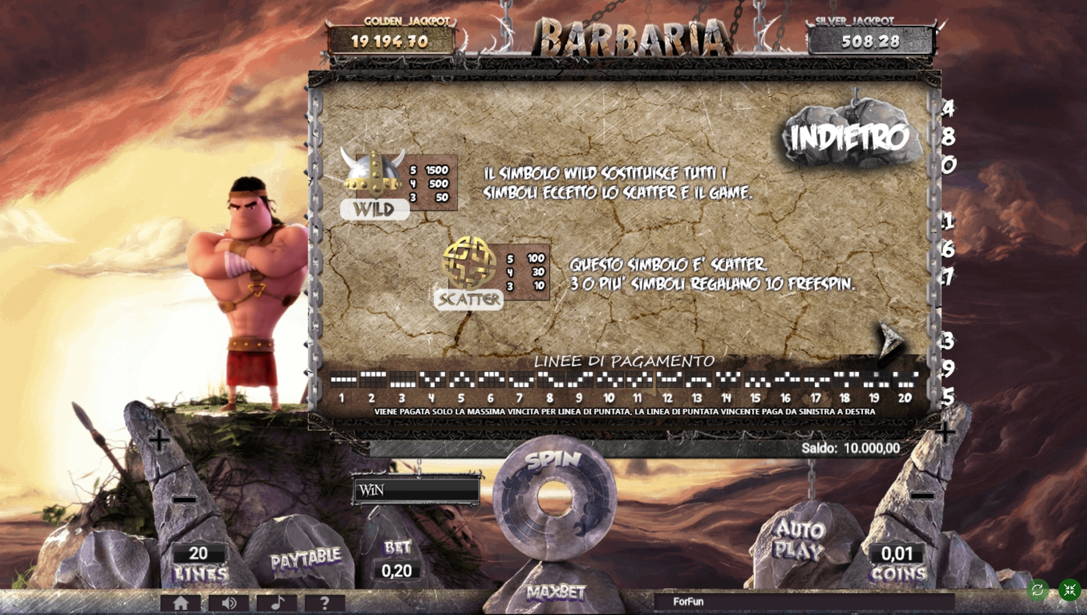 Info of Barbaria Slot Game by Tuko Productions
