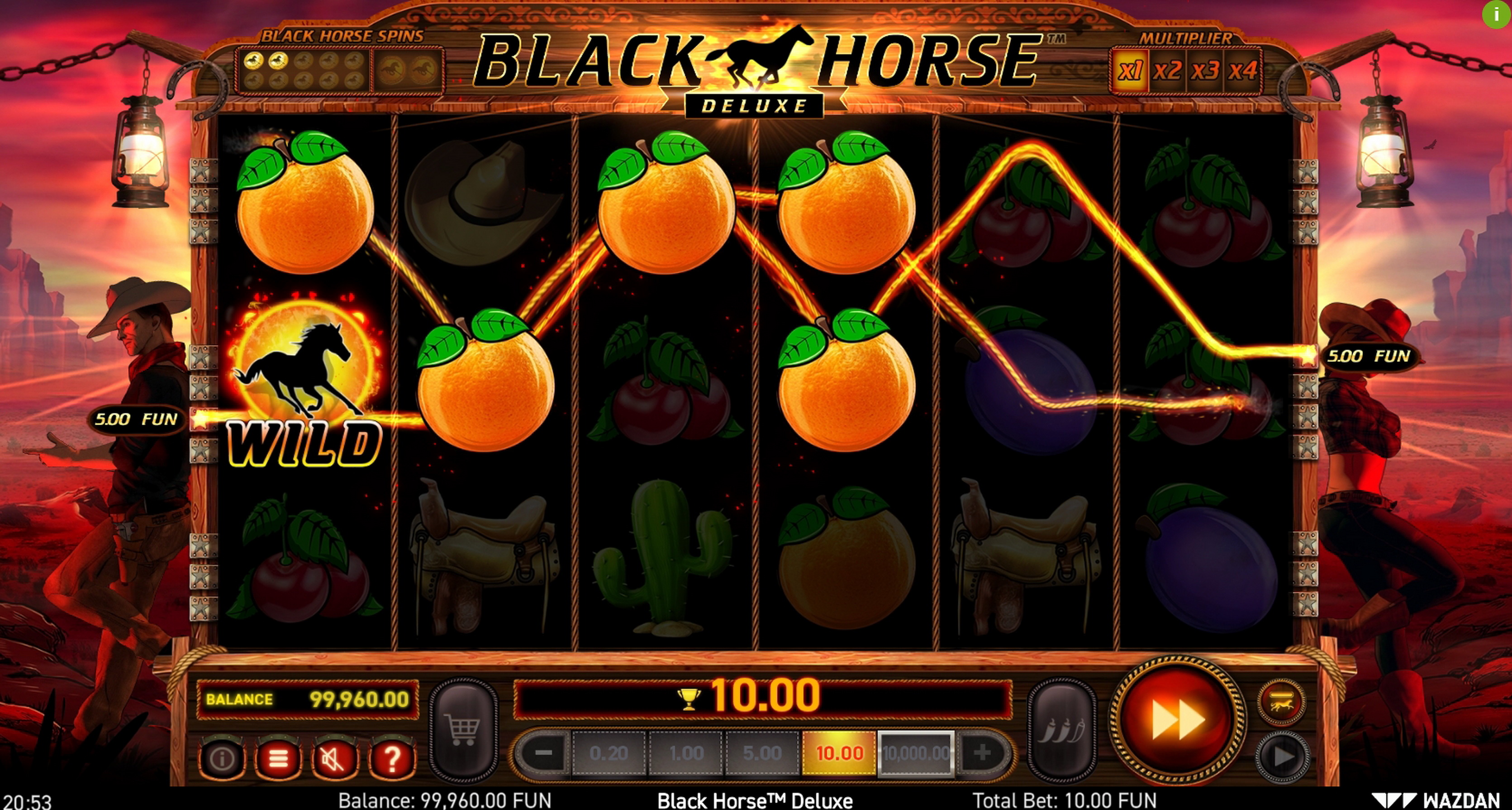 Win Money in Black Horse Deluxe Free Slot Game by Wazdan