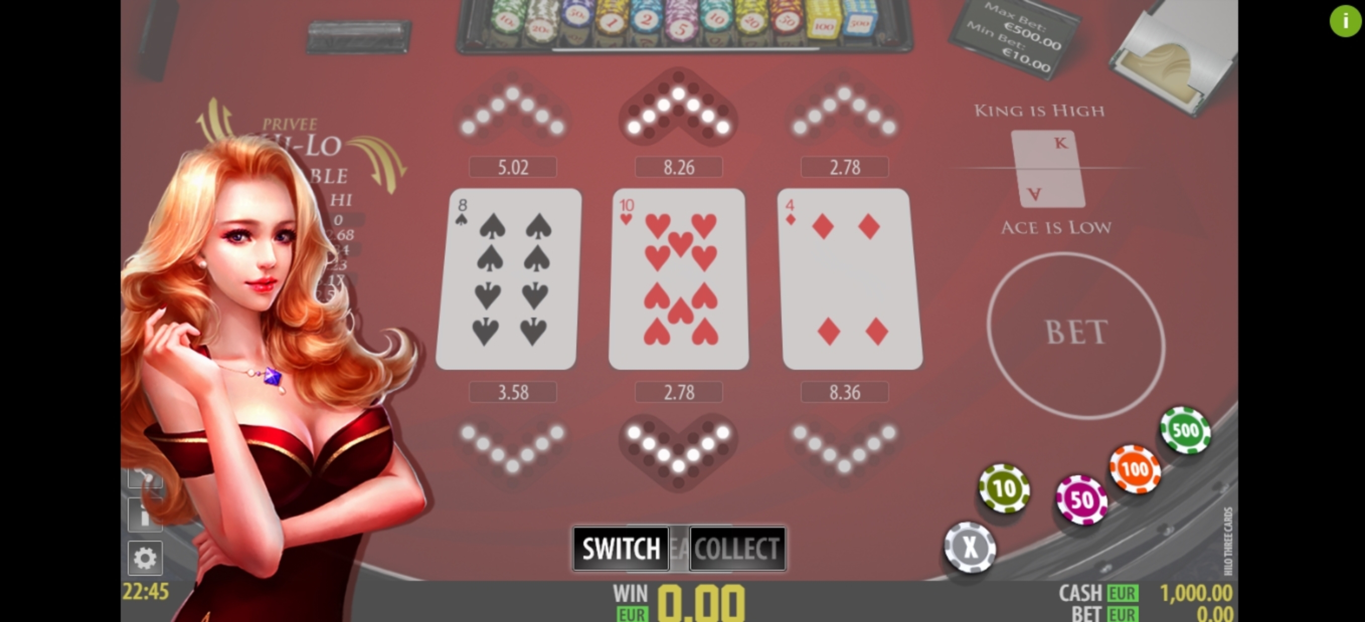 Play Hi-Lo Privee Free Casino Slot Game by World Match