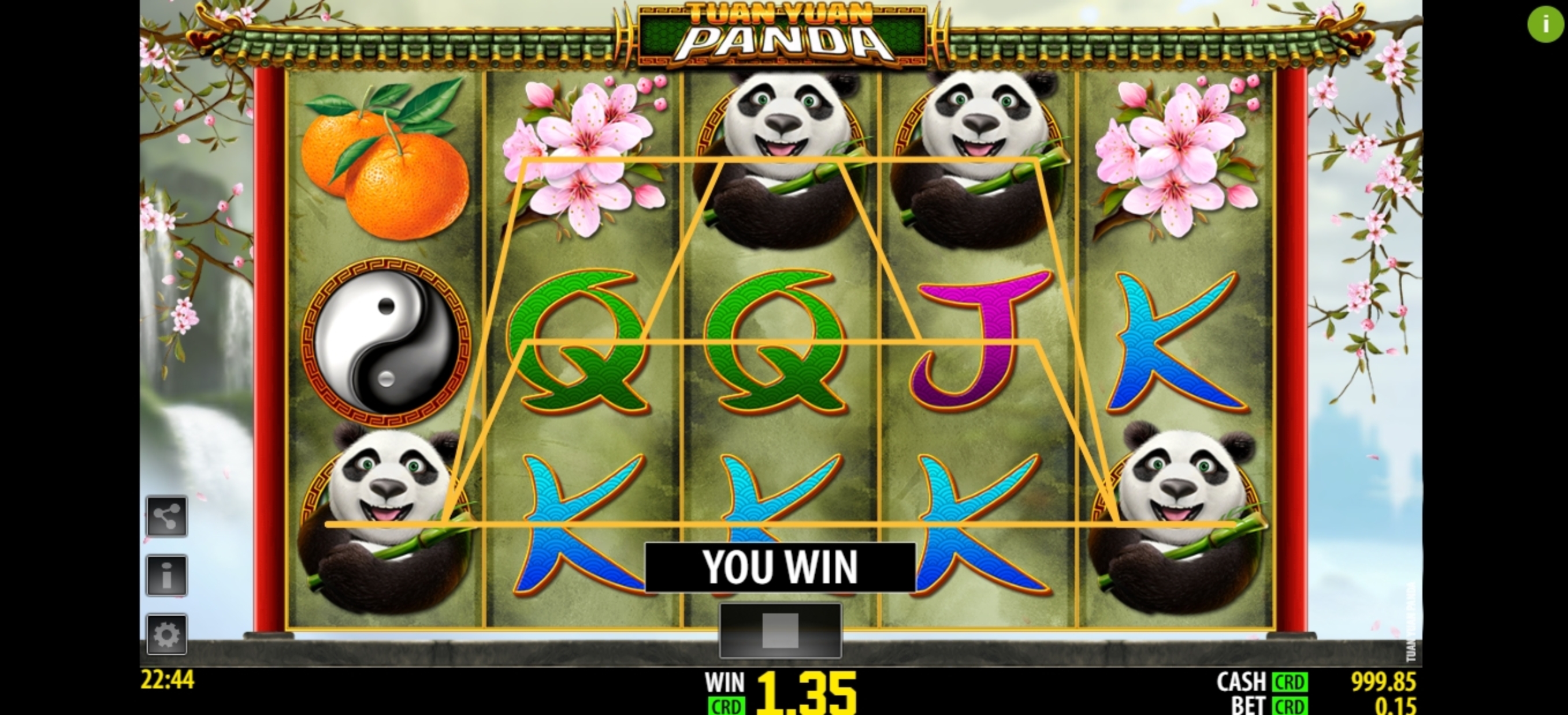 Win Money in Tuan Yuan Panda Free Slot Game by World Match