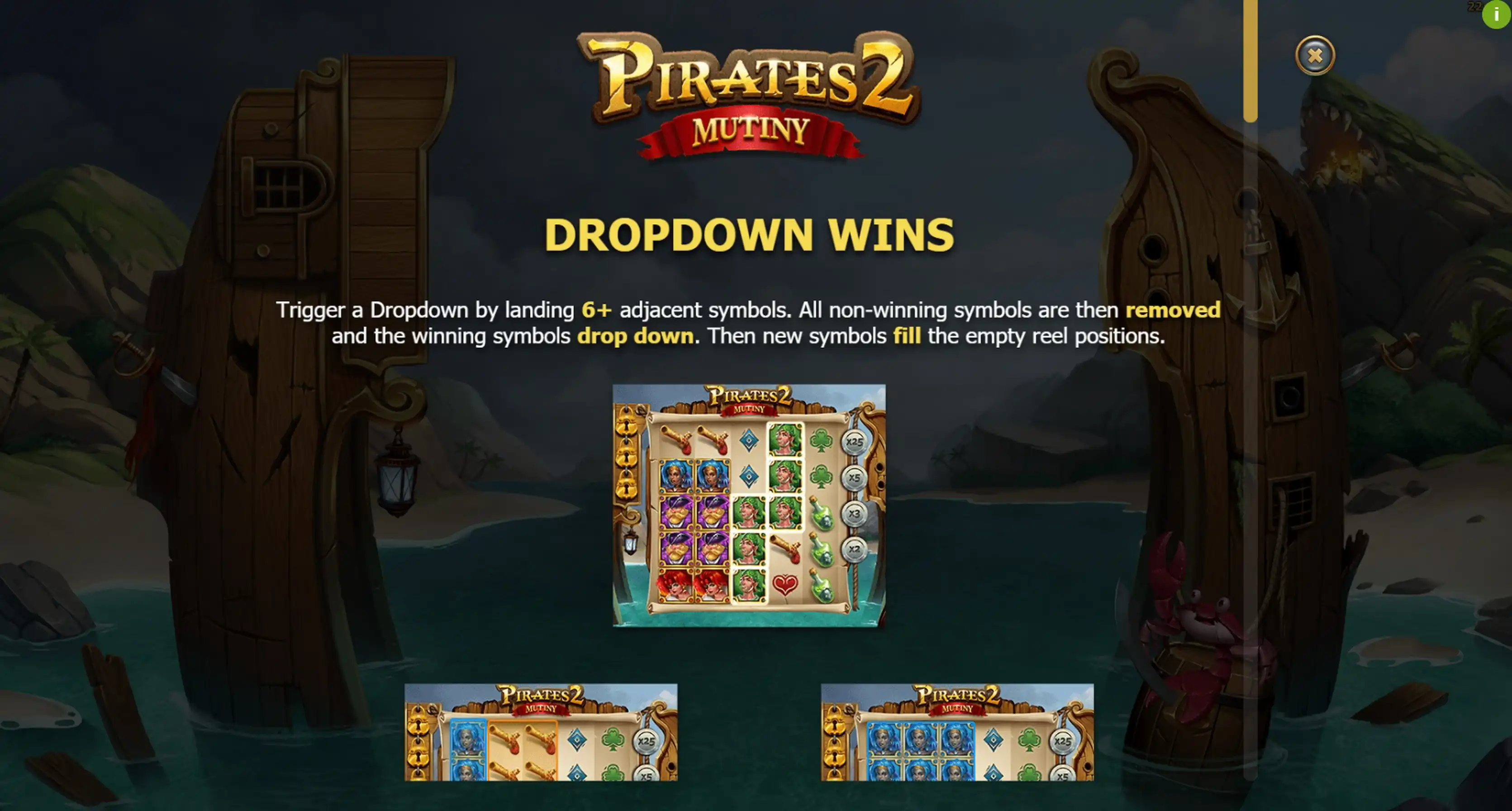 Info of Pirates 2: Mutiny Slot Game by Yggdrasil Gaming