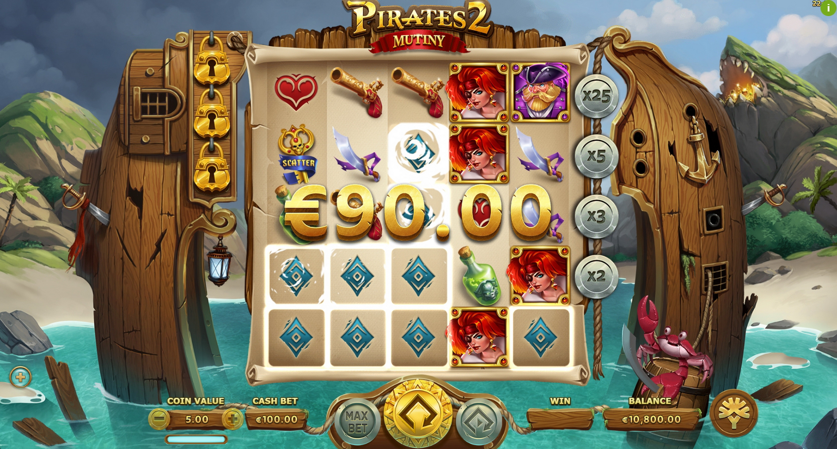 Win Money in Pirates 2: Mutiny Free Slot Game by Yggdrasil Gaming